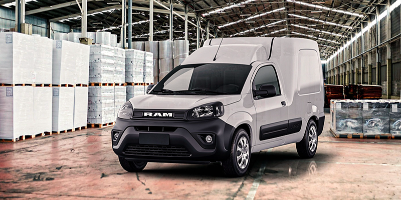 White Ram ProMaster cargo van parked in warehouse White Ram ProMaster cargo van parked in warehouse